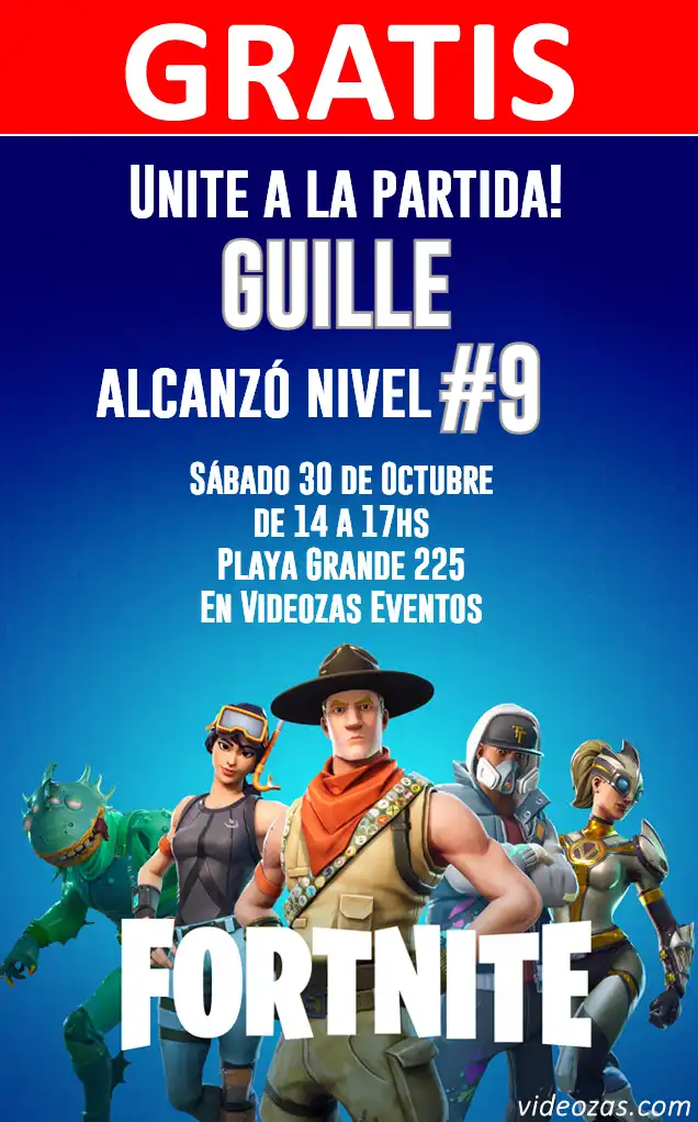 Convite de aniversário personalizado grátis fortnite 02