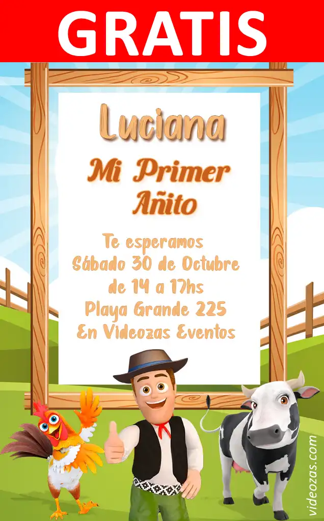 Invitación Bartolito y La Vaca Lola GRATIS | Editable y Personalizable | Fácil y Rápido | Hacer Online Ahora!