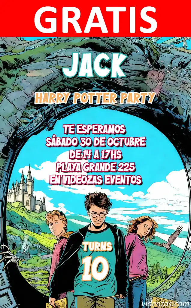 Convite Harry Potter GRÁTIS | Editável e Personalizável | Fácil e Rápido | Faça Online Agora!