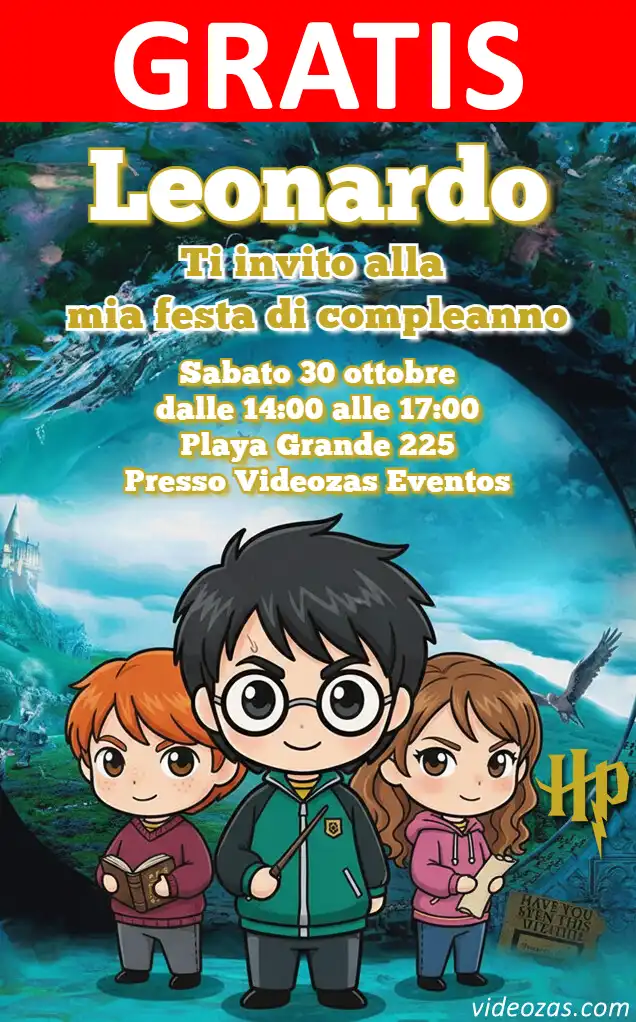Convite Harry Potter GRÁTIS | Editável e Personalizável | Fácil e Rápido | Faça Online Agora!