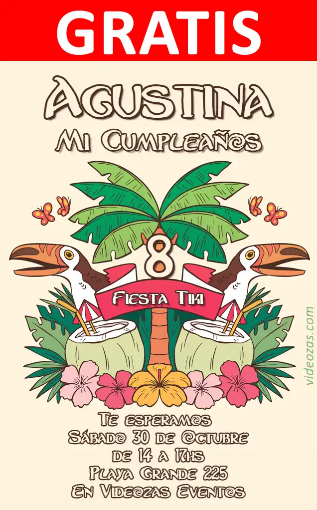 Invitación Fiesta Tiki Hawaiana GRATIS | Editable y Personalizable | Fácil y Rápido | Hacer Online Ahora!