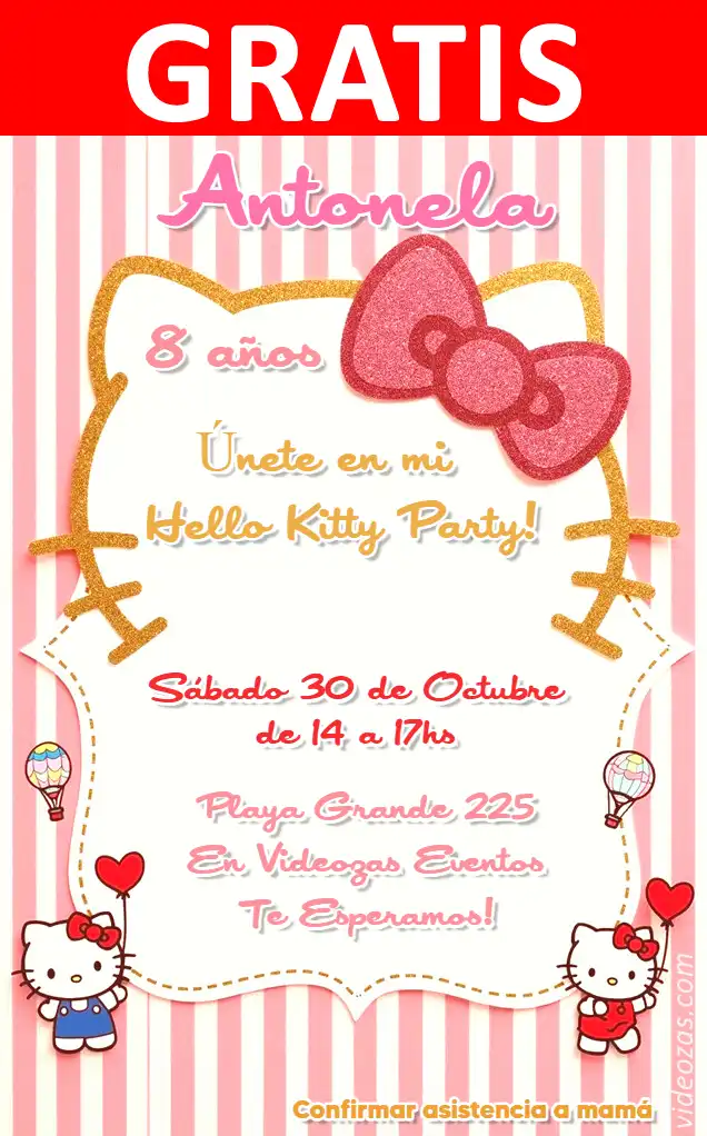 Invito Hello Kitty GRATIS | Modificabile e Personalizzabile | Facile e Veloce | Crea Online Ora!