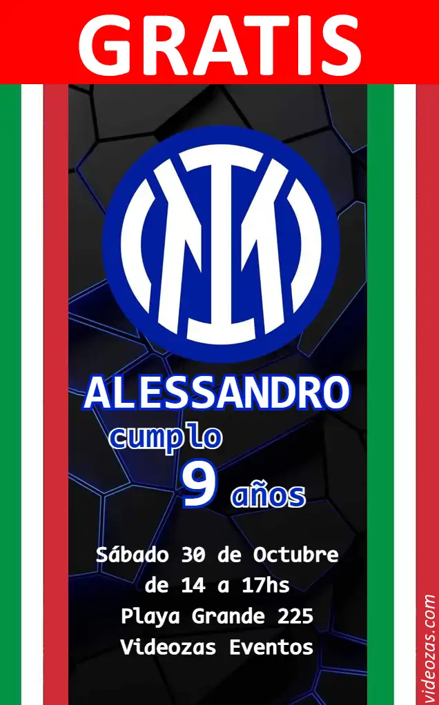 Invito di compleanno personalizzato gratis inter_milan 01