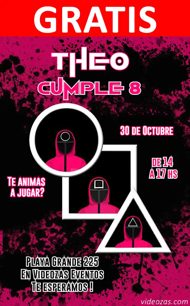 Convite de aniversário personalizado grátis juego_calamar 04
