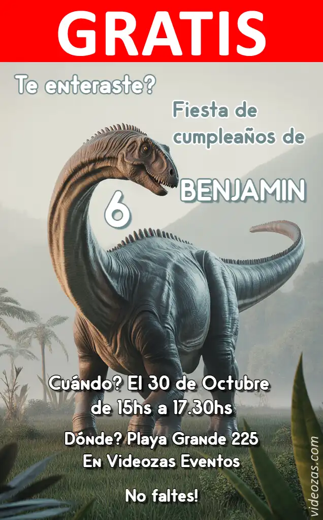 Convite Jurassic World GRÁTIS | Editável e Personalizável | Fácil e Rápido | Faça Online Agora!