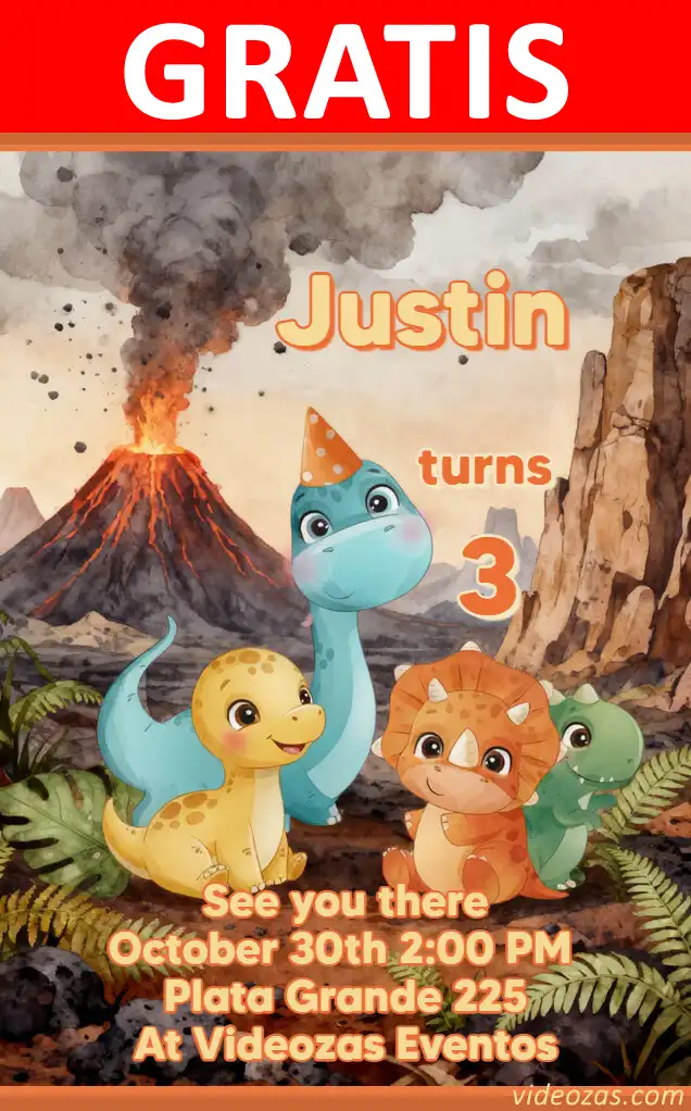 Convite Jurassic World GRÁTIS | Editável e Personalizável | Fácil e Rápido | Faça Online Agora!