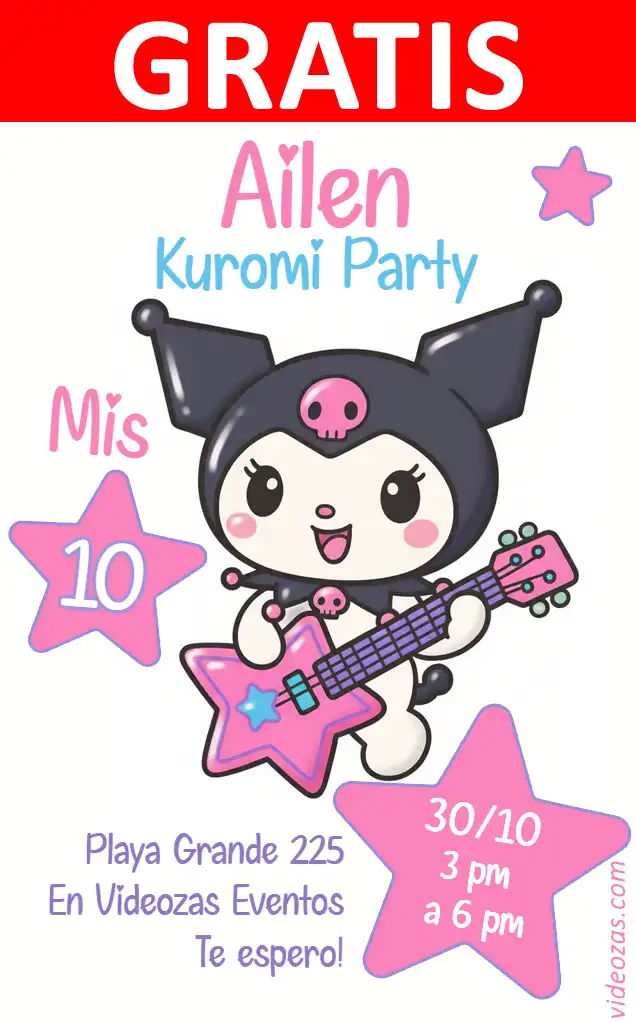 Invitación My Melody Cinnamoroll Kuromi GRATIS | Editable y Personalizable | Fácil y Rápido | Hacer Online Ahora!