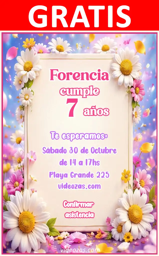 Invitación Margaritas GRATIS | Editable y Personalizable | Fácil y Rápido | Hacer Online Ahora!