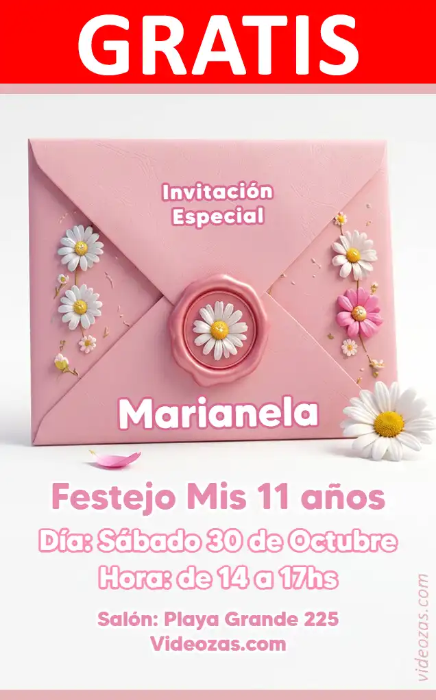 Invitación Margaritas GRATIS | Editable y Personalizable | Fácil y Rápido | Hacer Online Ahora!