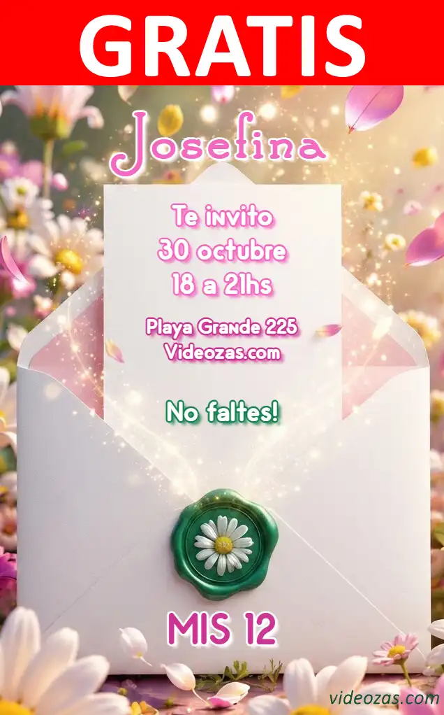 Invitación Margaritas GRATIS | Editable y Personalizable | Fácil y Rápido | Hacer Online Ahora!