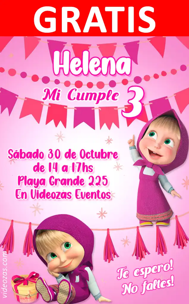 Invito di compleanno personalizzato gratis masha 02