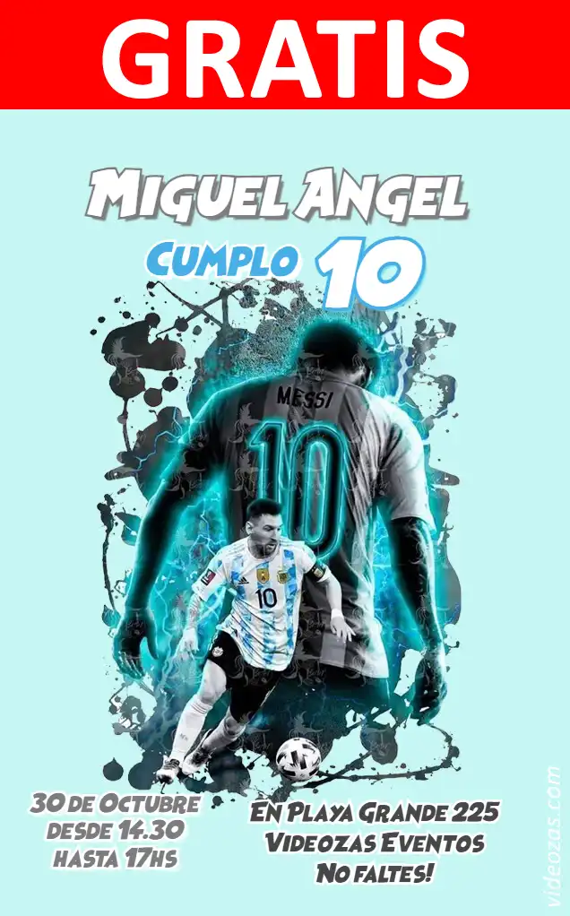 Invito Messi GRATIS | Modificabile e Personalizzabile | Facile e Veloce | Crea Online Ora!