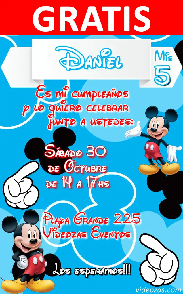 Invito Topolino GRATIS | Modificabile e Personalizzabile | Facile e Veloce | Crea Online Ora!