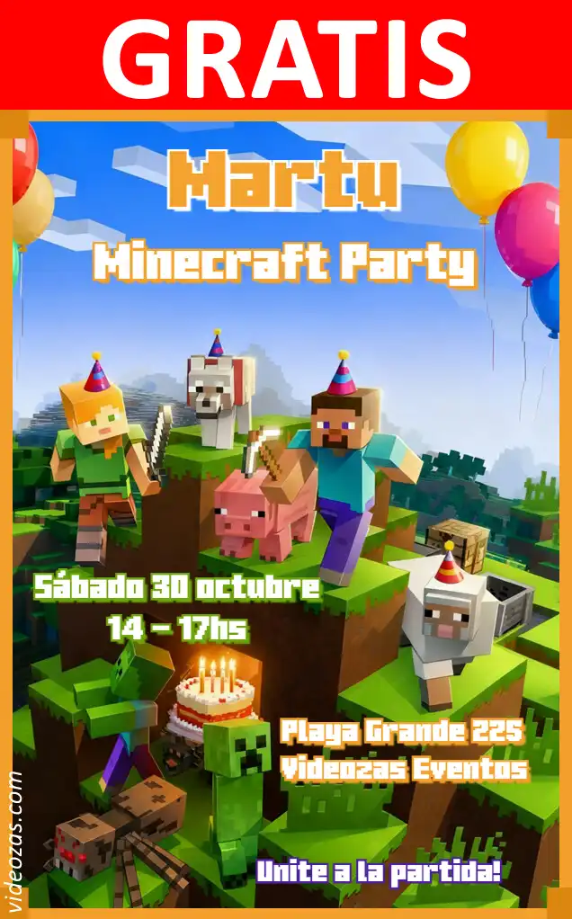 Invito Minecraft GRATIS | Modificabile e Personalizzabile | Facile e Veloce | Crea Online Ora!