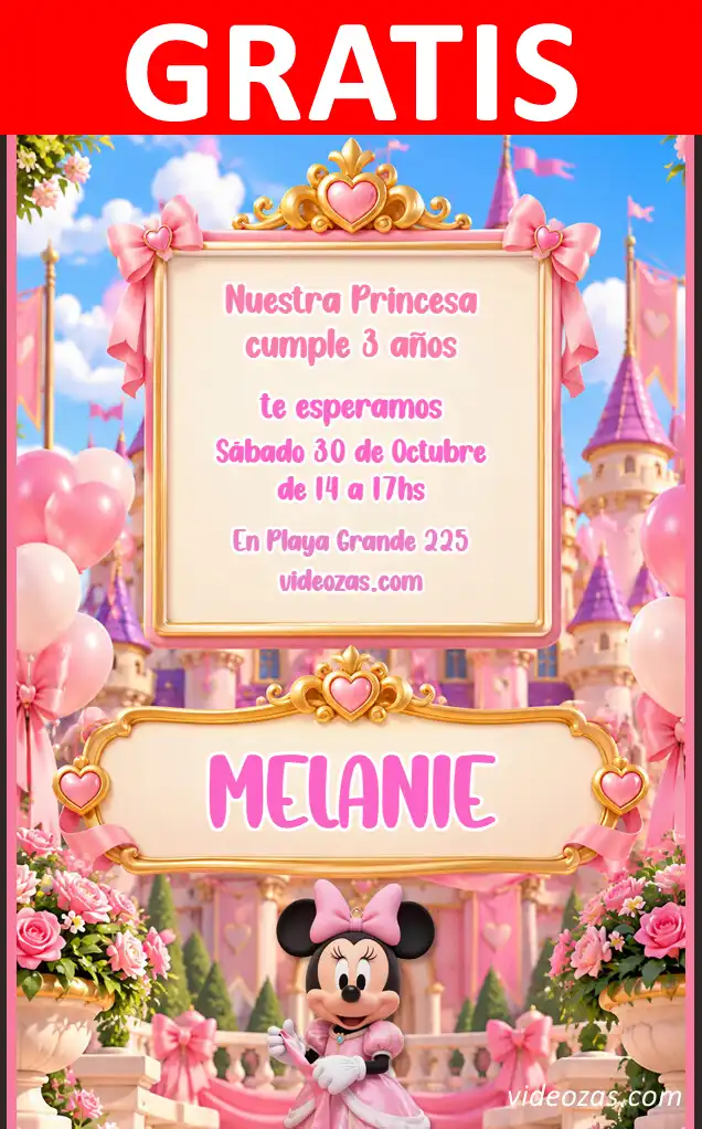 Invito Minnie GRATIS | Modificabile e Personalizzabile | Facile e Veloce | Crea Online Ora!