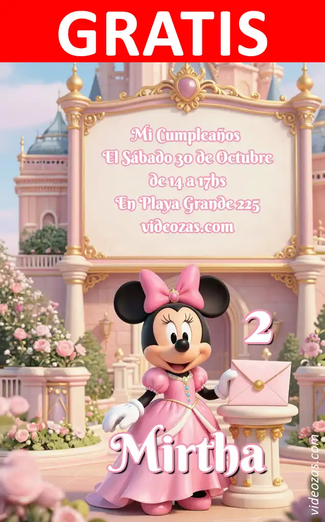 Invitación Minnie GRATIS | Editable y Personalizable | Fácil y Rápido | Hacer Online Ahora!