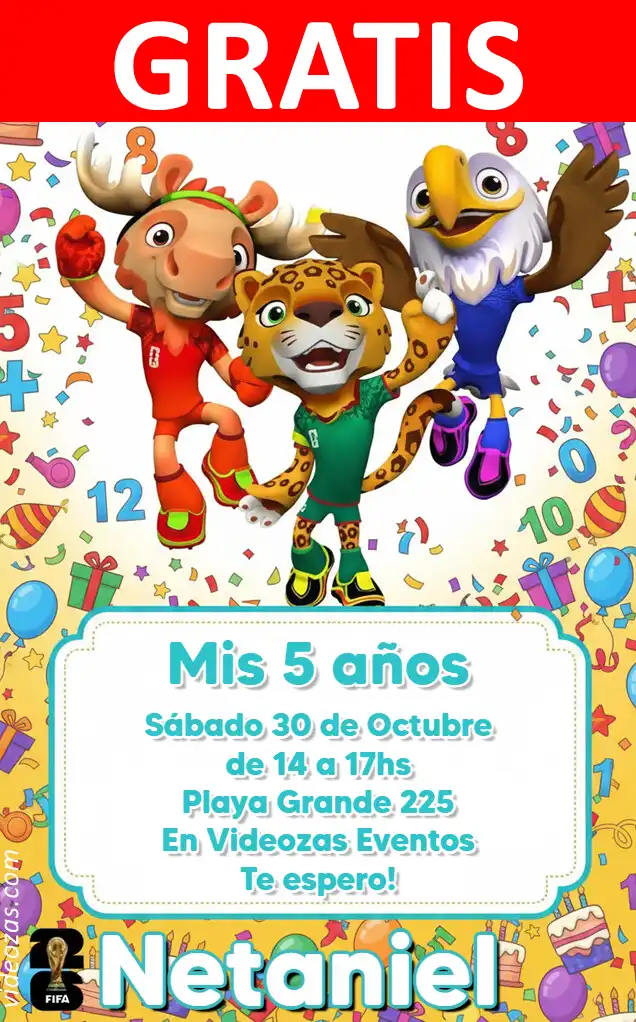 Invitación de cumpleaños personalizada gratis mundial_26 04