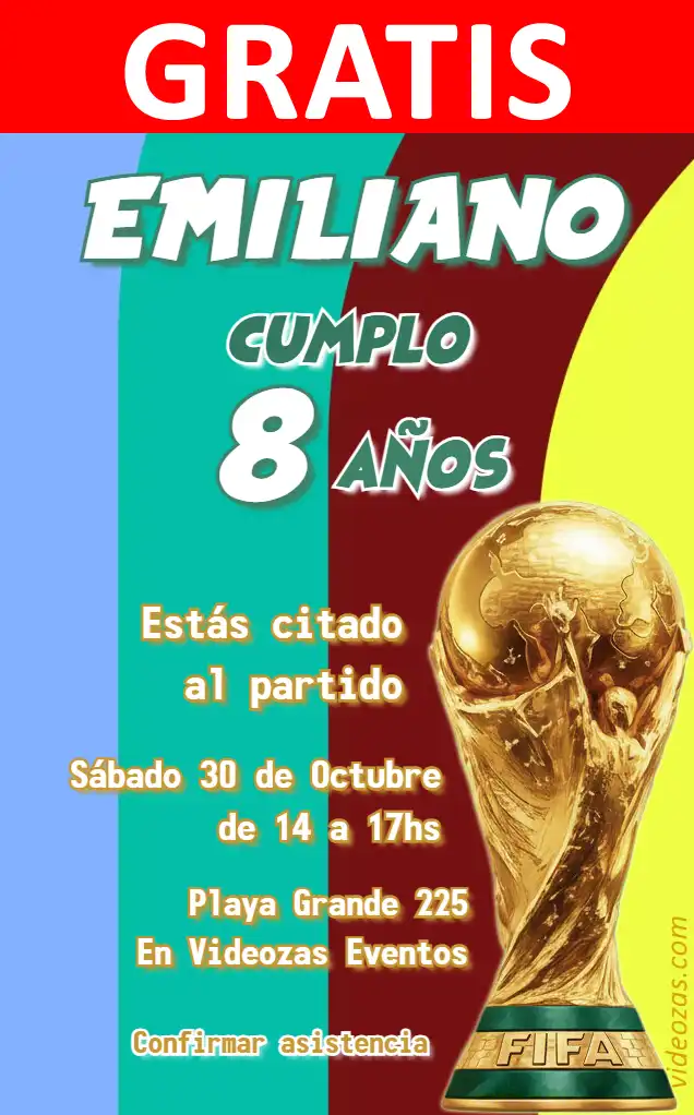 Invitación de cumpleaños personalizada gratis mundial_26 06