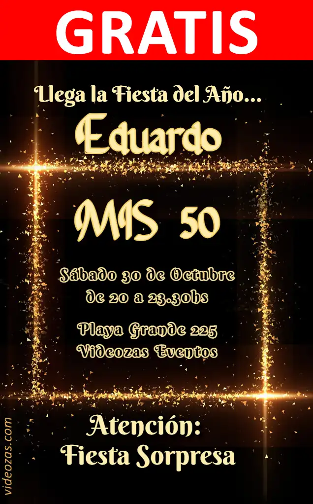 Invitación de cumpleaños personalizada gratis negro_dorado 01