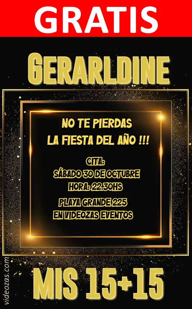 Invitación de cumpleaños personalizada gratis negro_dorado 04