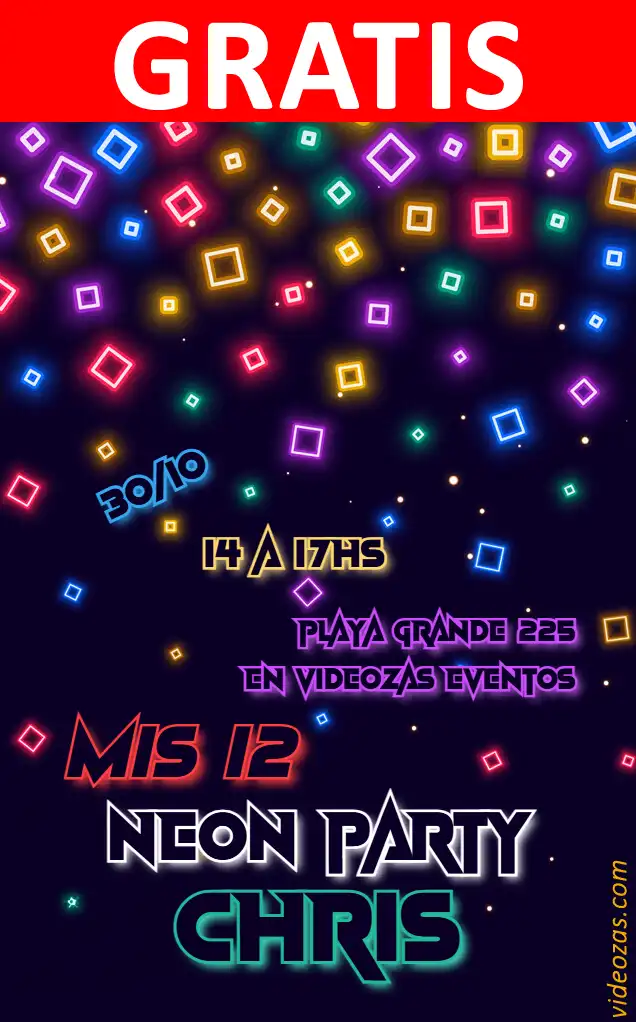Convite de aniversário personalizado grátis neon_glow 04