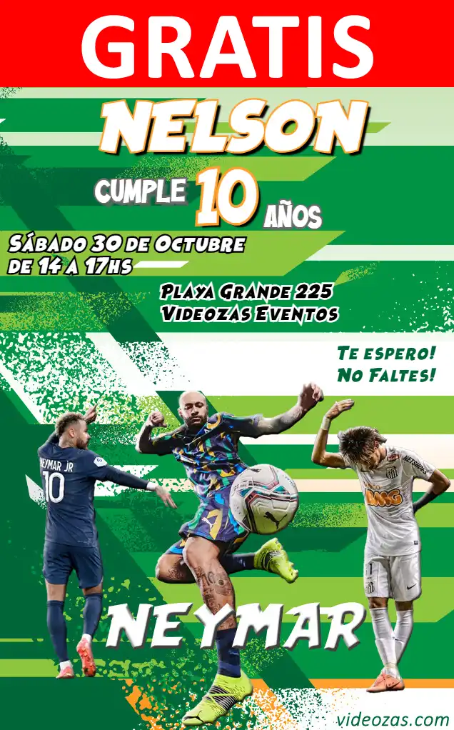 Invito di compleanno personalizzato gratis neymar 01