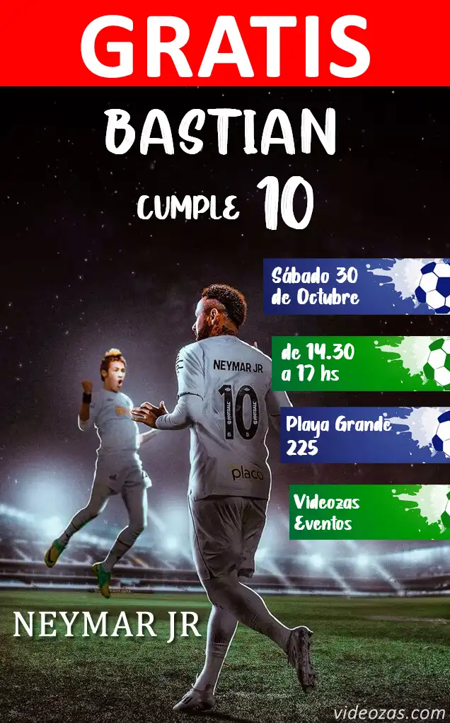 Invito di compleanno personalizzato gratis neymar 03