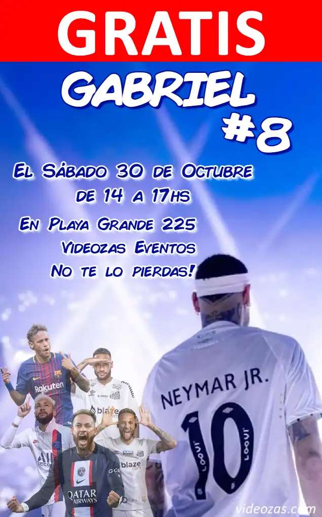 Invitación Neymar GRATIS | Editable y Personalizable | Fácil y Rápido | Hacer Online Ahora!
