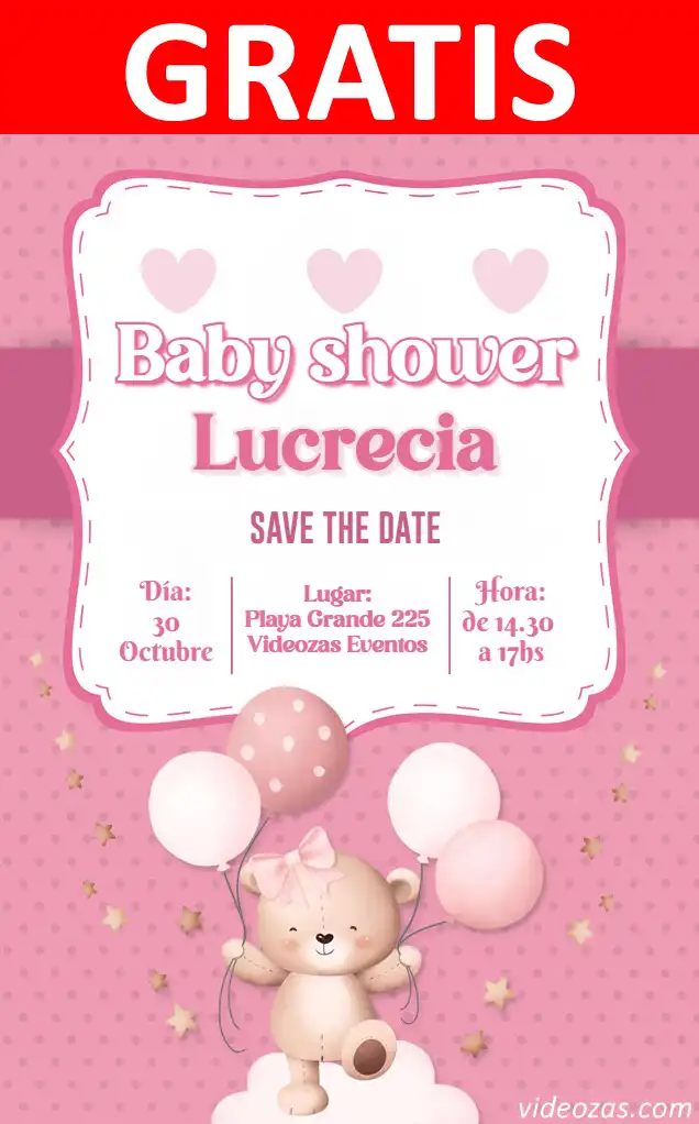 Invitación de cumpleaños personalizada gratis osita_princesa 02