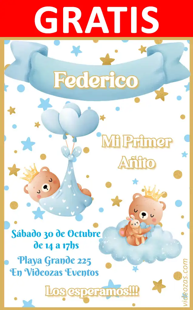Invito di compleanno personalizzato gratis osito_rey 01