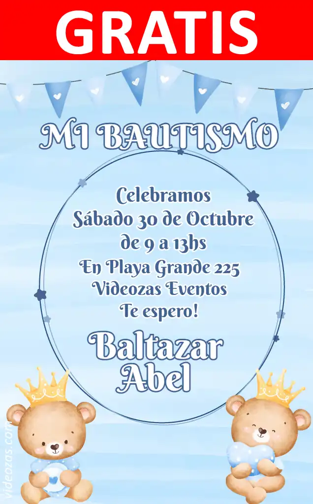 Invito di compleanno personalizzato gratis osito_rey 02