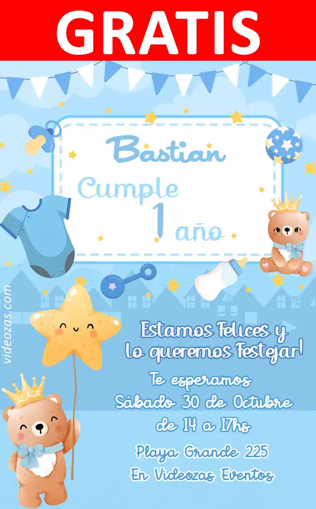 Invito di compleanno personalizzato gratis osito_rey 03