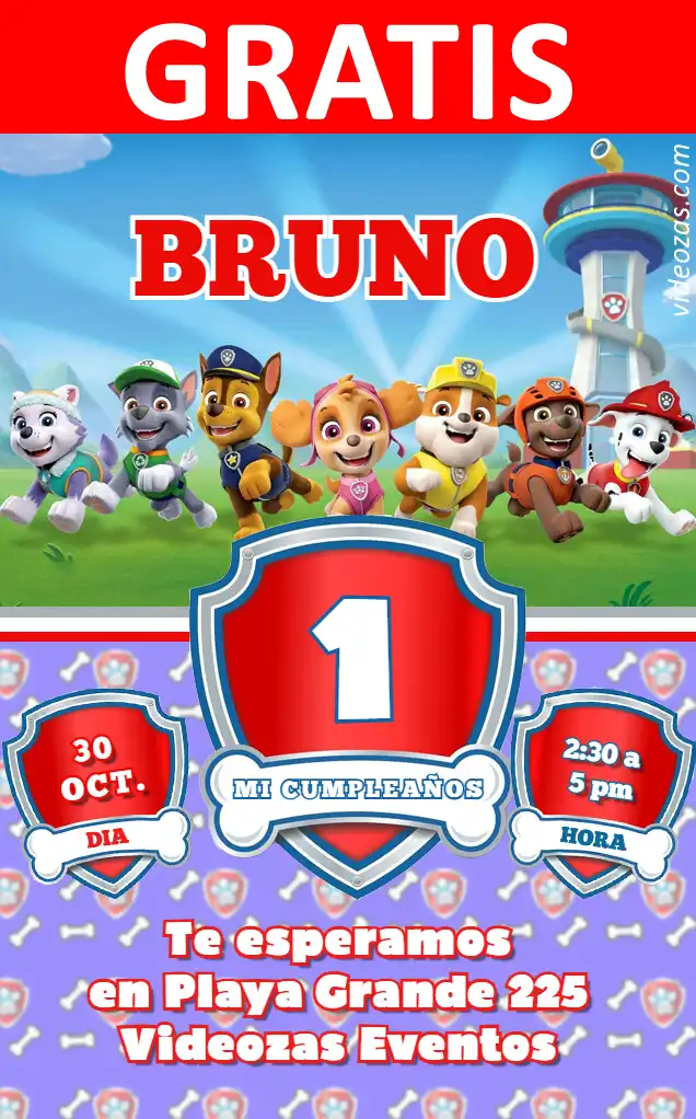 Invito di compleanno personalizzato gratis paw_patrol 02
