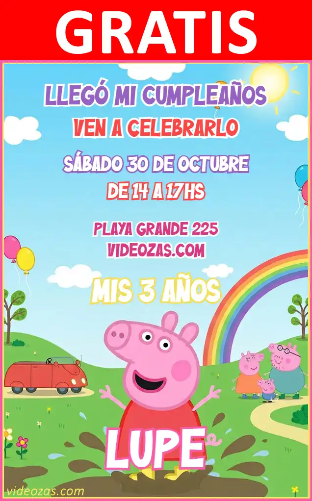 Convite de aniversário personalizado grátis peppa_pig_george 05