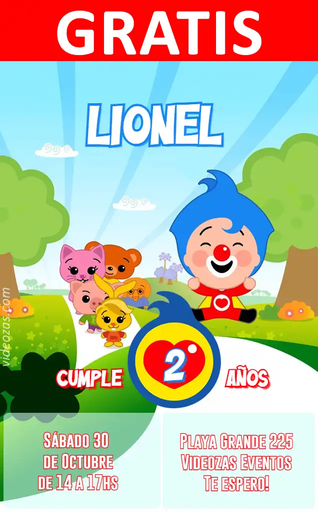 Convite de aniversário personalizado grátis plimplim 01