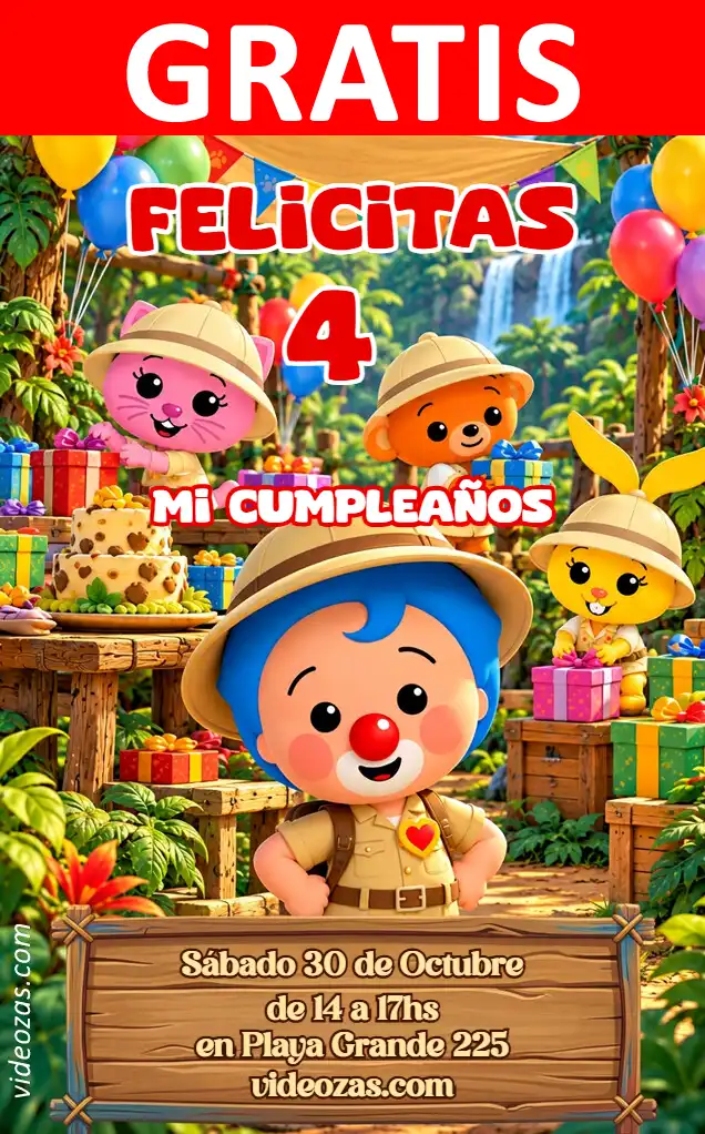 Invitación Plim Plim GRATIS | Editable y Personalizable | Fácil y Rápido | Hacer Online Ahora!
