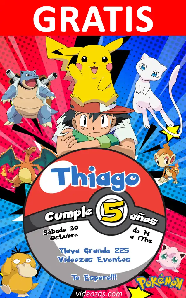 Invito Pokemon GRATIS | Modificabile e Personalizzabile | Facile e Veloce | Crea Online Ora!