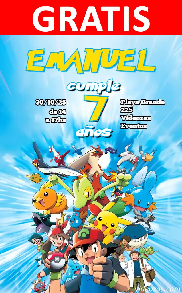 Convite de aniversário personalizado grátis pokemon 04