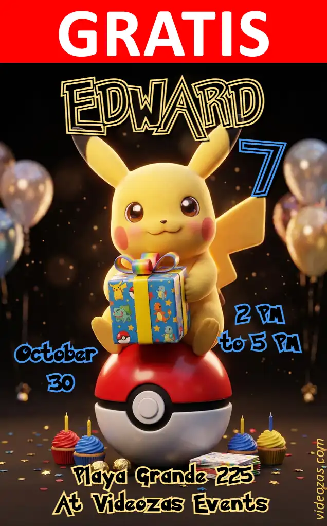 Convite de aniversário personalizado grátis pokemon 06