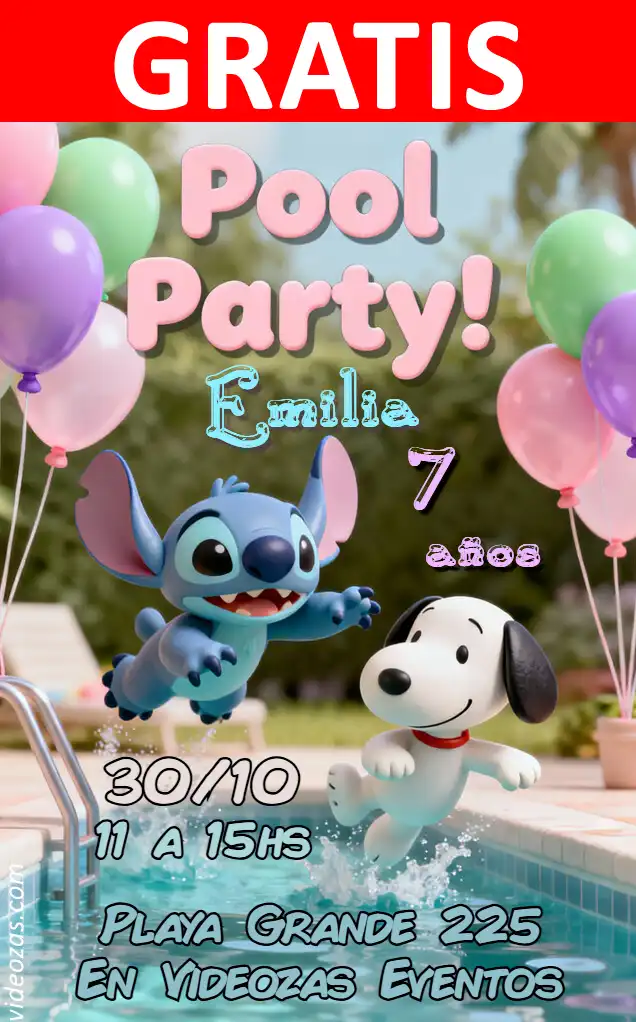 Invitación de cumpleaños personalizada gratis pool_party 01