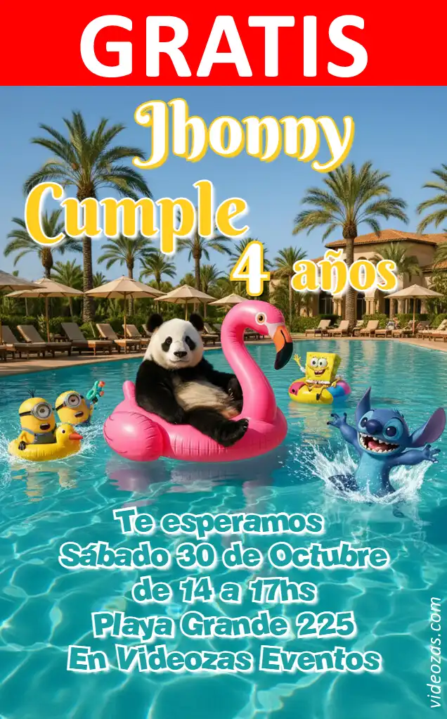 Invitación Fiesta de Piscina GRATIS | Editable y Personalizable | Fácil y Rápido | Hacer Online Ahora!