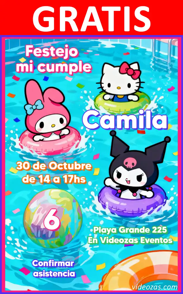 Invitación Fiesta de Piscina GRATIS | Editable y Personalizable | Fácil y Rápido | Hacer Online Ahora!