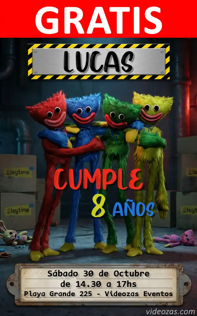 Invitación Poppy Playtime GRATIS | Editable y Personalizable | Fácil y Rápido | Hacer Online Ahora!