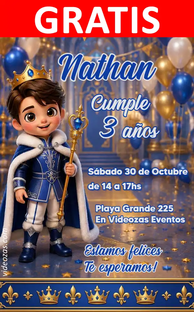 Invito di compleanno personalizzato gratis principe 04