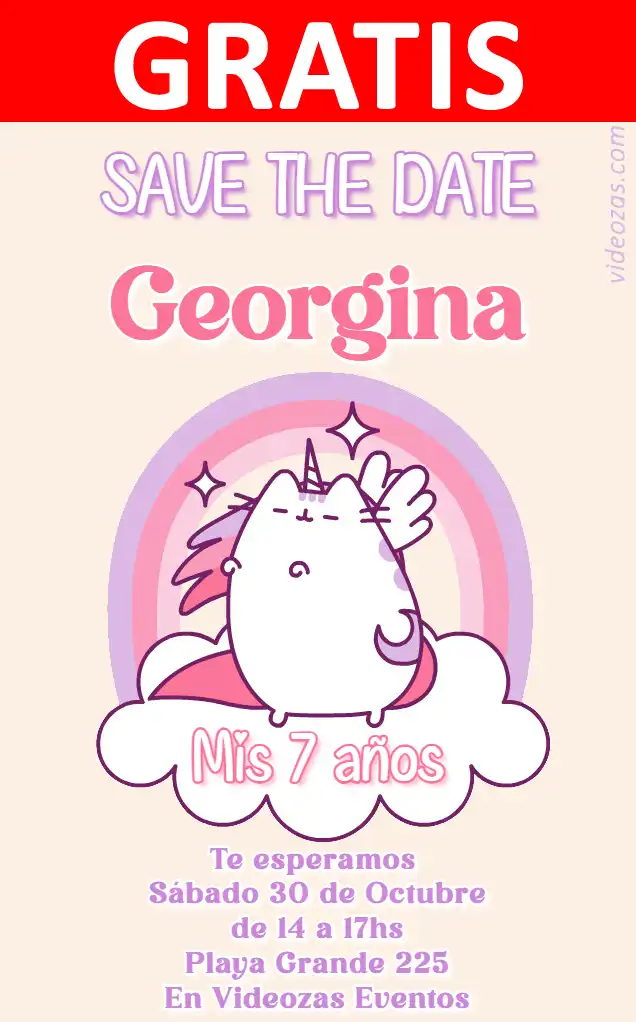 Invito Pusheen the cat GRATIS | Modificabile e Personalizzabile | Facile e Veloce | Crea Online Ora!