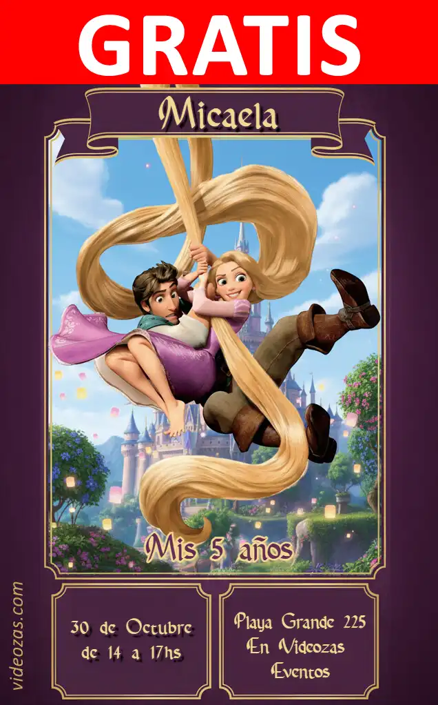 Invito Rapunzel GRATIS | Modificabile e Personalizzabile | Facile e Veloce | Crea Online Ora!