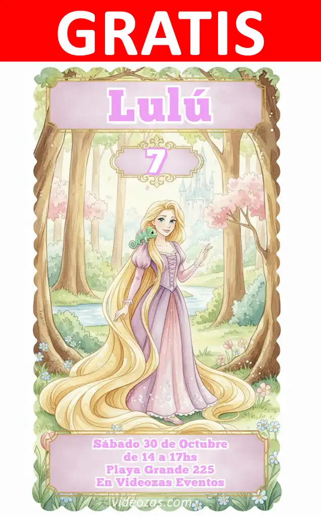 Invito di compleanno personalizzato gratis rapunzel 04
