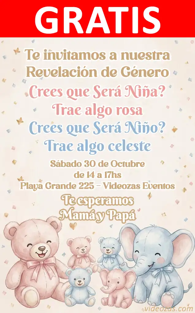 Invitación de cumpleaños personalizada gratis revelacion 01