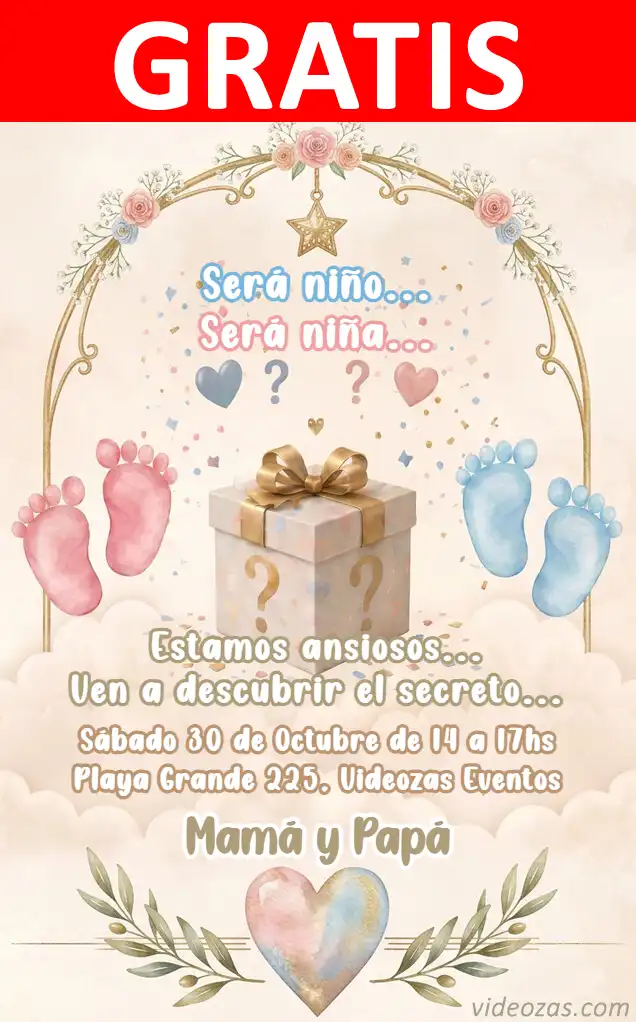 Invitación de cumpleaños personalizada gratis revelacion 02