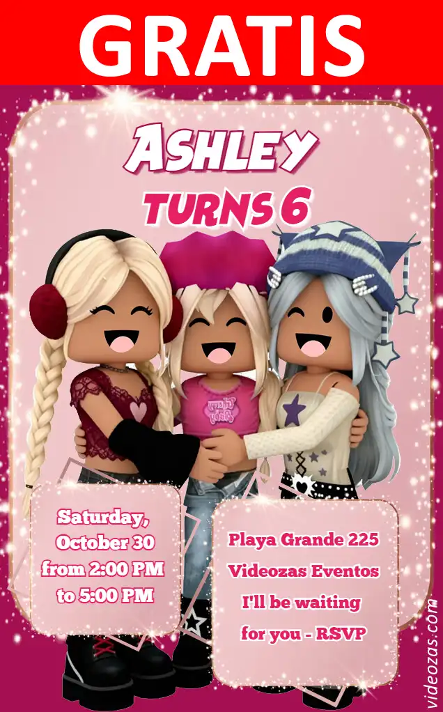Invito di compleanno personalizzato gratis roblox 06